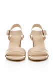 Low Block Heel Sandals Nude Pat G 1840