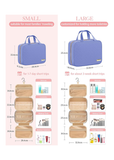 Women's Aqua Blue Hanging Toiletry Bag | Waterproof Travel Makeup Organiser with Hook & Multiple Compartments