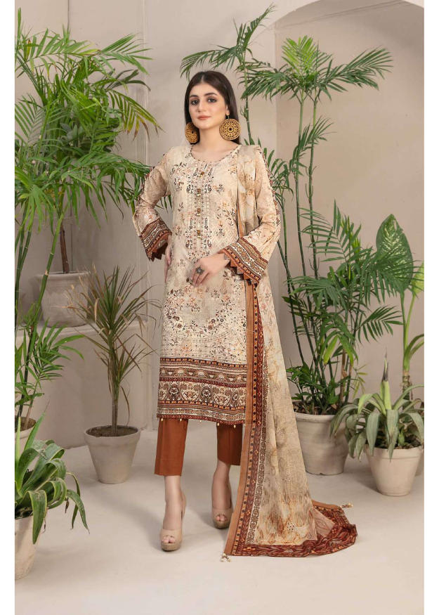 Tawakkal Embroidered Lawn 3 Piece Suit D8876