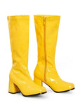 Women Fancy Dress Party GO GO Boots 1960s & 1970s Yellow GoGo boots