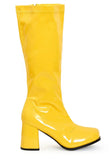 Women Fancy Dress Party GO GO Boots 1960s & 1970s Yellow GoGo boots