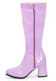 Ladies Womens Fancy Dress Party GO GO Boots 1960s & 1970s Baby Pink GoGo boots