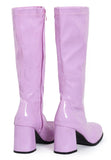 Ladies Womens Fancy Dress Party GO GO Boots 1960s & 1970s Baby Pink GoGo boots