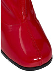 Women's Red GoGo Boots Knee High Block Heel Retro Fancy Dress 1960s 1970s G-733