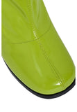 Women's Lime Green GoGo Boots Knee High Block Heel Retro Fancy Dress 1960s 1970s