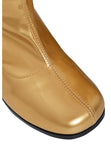 Women's Gold GoGo Boots Knee High Block Heel Retro Fancy Dress 1960s 1970s