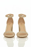 Women's Gold Block Heel Ankle Strap Sandals Peep Toe Buckle Glitter Mesh