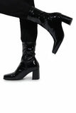 Women’s Go Go Boots Mid Calf Block Heel Zipper Boot G-732