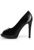 Black Patent Peep Toe High Heel Court Shoes – G-926