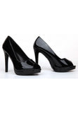 Black Patent Peep Toe High Heel Court Shoes – G-926