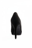 Black Suede Peep Toe High Heel Court Shoes – G-926