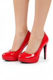 Red Patent Round Toe High Heel Court Shoes – G-925