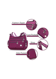 Women's Purple Waterproof Nylon Crossbody Bag