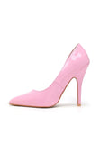 Pointy Toe Court Shoes Pink Patent Stiletto Heel Formal Elegant G-924