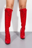 Women’s Knee High Stiletto heel Lace Up and Side Zipper Boots G-719