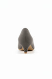 Women Round Toe Kitten Heel Shoes Grey Suede G-20