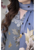 Raniya.H Embroidered Dhanak 3 Piece Suit Isra