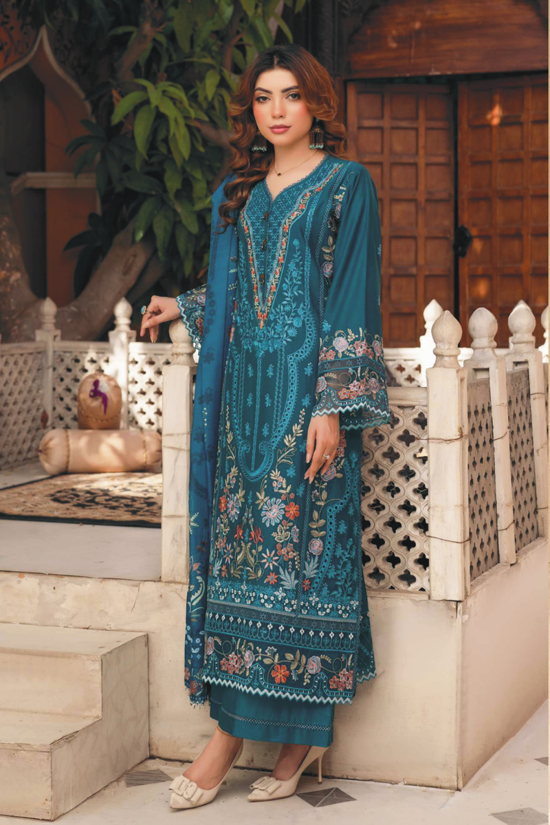 Munira Embroidered Lawn Suit MSL154- Pakistani Lawn Dresses