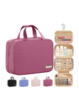 Women's Rosewood-pink Hanging Toiletry Bag | Waterproof Travel Makeup Organiser with Hook & Multiple Compartments