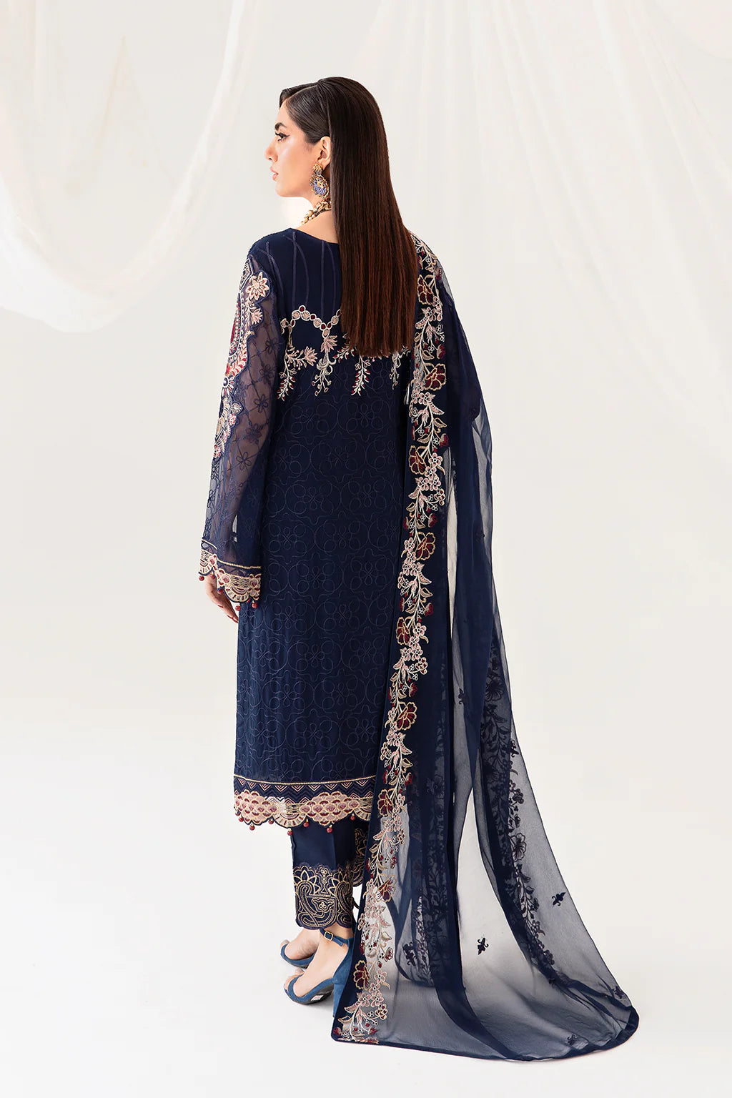 Ramsha Embroidered Chiffon 3 Piece Suit D-1011