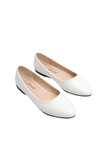 Women's White Closed Toe Ballet Flats
