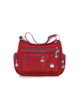 Women's Red Waterproof Nylon Crossbody Bag