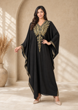 B-Black Women’s Embroidered V-Neck Kaftan Maxi Dress – Beach Cover-Up