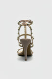 Women's Nude Patent Gladiator Stiletto Heel Sandals Multi Strap Open Toe BS-5
