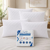Pillow Protectors Zipped Quilting Diamond Pattern Pack of 4 | 50x75 cm