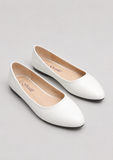 Women's White Closed Toe Ballet Flats
