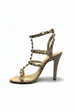 Women's Nude Patent Gladiator Stiletto Heel Sandals Multi Strap Open Toe BS-5