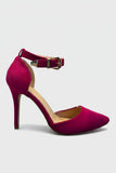 Fuchsia (Hot Pink) Suede Ankle Strap Heel 221