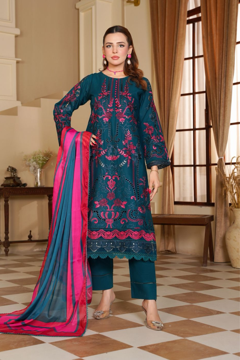 Attire Designer Embroidered Lawn 3PC Suit AD-28