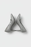 Silver Glitter Pointed Toe Stiletto High Heel Court Shoes 5 Inch – BS-12923