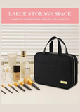 Women's Black Hanging Toiletry Bag | Waterproof Travel Makeup Organiser with Hook & Multiple Compartments