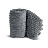 Chunky Cord Mink Ribbed Faux Fur Throw Blanket – Super Soft, Warm & Cozy Large Sofa & Bed Throw