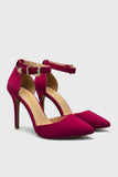 Fuchsia (Hot Pink) Suede Ankle Strap Heel 221