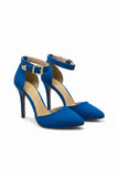 Blue Suede Ankle Strap Heel 221