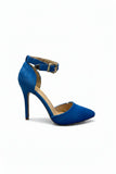 Blue Suede Ankle Strap Heel 221