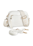 Women's White Faux Leather Crossbody Bag
