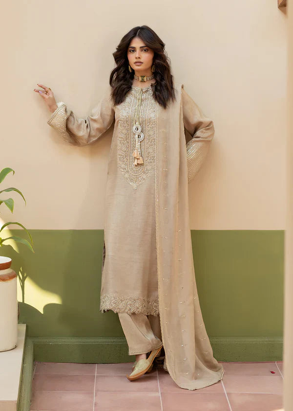 Zarqun Embroidered Raw Silk 3PC Suit 25100B