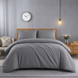 4 Piece Microfibre Duvet Cover Set – Plain Ultra Soft Bedding with Pillowcases Single Double King Super King