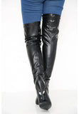 Women Thigh High Kinky Over The Knee Stiletto Matte Boots G-051