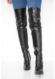 Women Thigh High Kinky Over The Knee Stiletto Matte Boots G-051