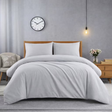 Plain 3 Piece Duvet Cover Set with Pillowcases – Soft Brushed Microfibre Bedding