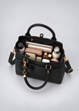 Lychee PU Leather Handbag for Women | Bow Detail Top Handle Shoulder Bag | Lailas Clothing UK