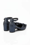 Kids Black Glitter Shoes BS-608