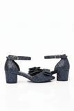 Kids Black Glitter Shoes BS-608