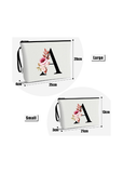 2 Pcs Initial White Makeup Bag Set for Women