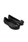 Women's Slip-On Jelly Ballet Flats with Elegant Bow Detail
